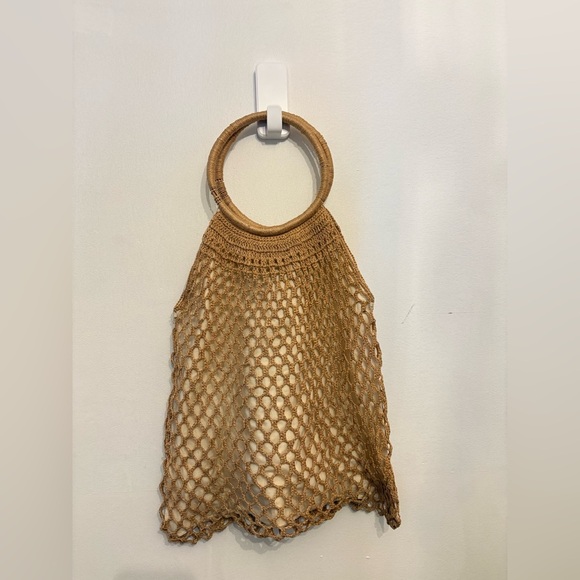 Handcrafted Tan Crochet Bag - Picture 1 of 3